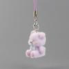Cute Flocked 3D Resin Bear Keychain Sweet Creative Student Phone Chain Pendant Bag Accessory Phone Strap Gift