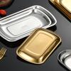 Stainless Steel Square Plate Serving Tray Easy Clean Snack Food Holder for Home Restaurant Coffee Shop