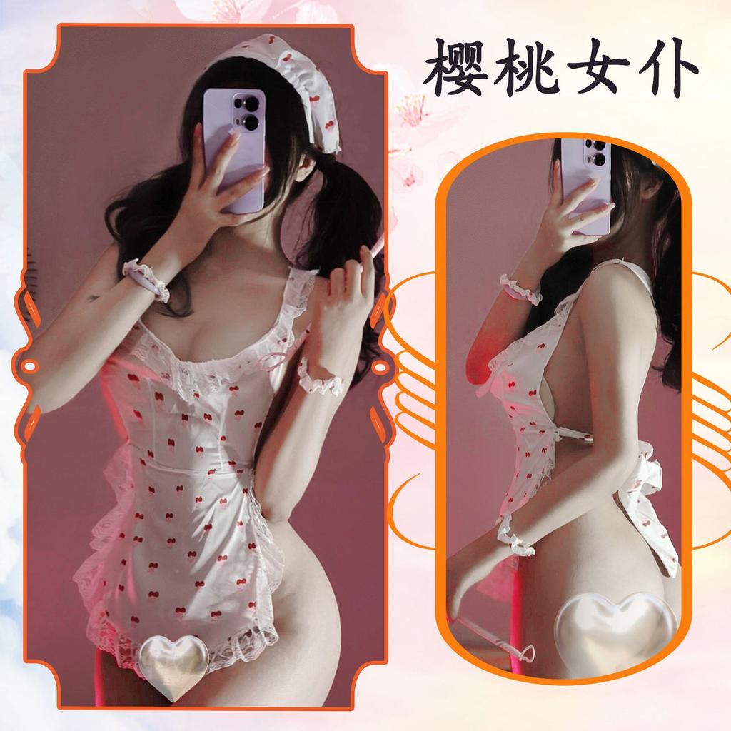Sexy Lingerie Sexy Naked Back Lace Hip Apron Maid Suit Uniform Pure Desire Free Temptation Nightdress