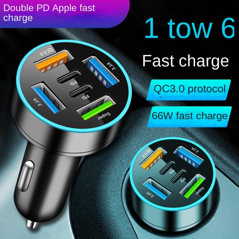 Dual USB Output 5 Ports Car Chargers Fast Charging Car Charger Adapter  Car Accessories