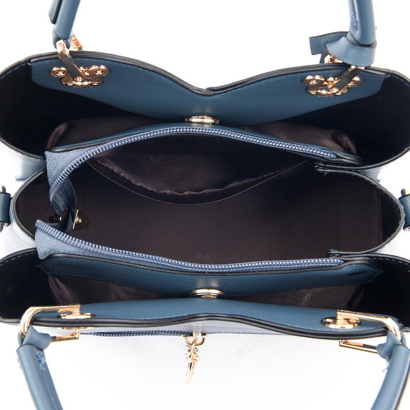 Spring and Summer Women's Bag Splicing Geometric Middle-aged Mother's Handbag Simple and Versatile Large Capacity Women's Shoulder Bag