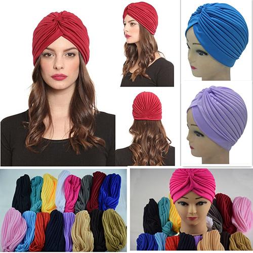 Women Headband Cotton Indian Turban Stretchy Head Wrap Cancer Yoga Casual