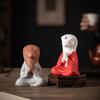 Zen Fortune Ceramic Tea Pet Zodiac Snake Statue Ornaments Animal Tea Figurine Wealth Sculpture Crafts Home Desktop Decoration