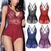 Women V Neck Lingerie Cross Back Babydoll With Adjustable Criss Cross Straps And Plus Size Options