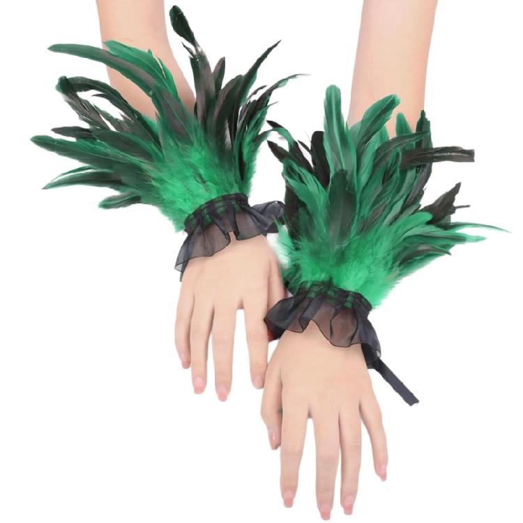 Vintage Piórowe Kajdanki dla Dorosłych Unisex Gotyckie Rękawy na Ramię Kostium na Imprezę Tematyczną Rękawki na Nadgarstek Maskarady Rękawki na Ramię