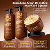 Moroccan Argan Oil Silk Therapy Smoothing Repairing Shampoo Conditioner And Repair Hair Mask Set For Hair Scalp Treatment