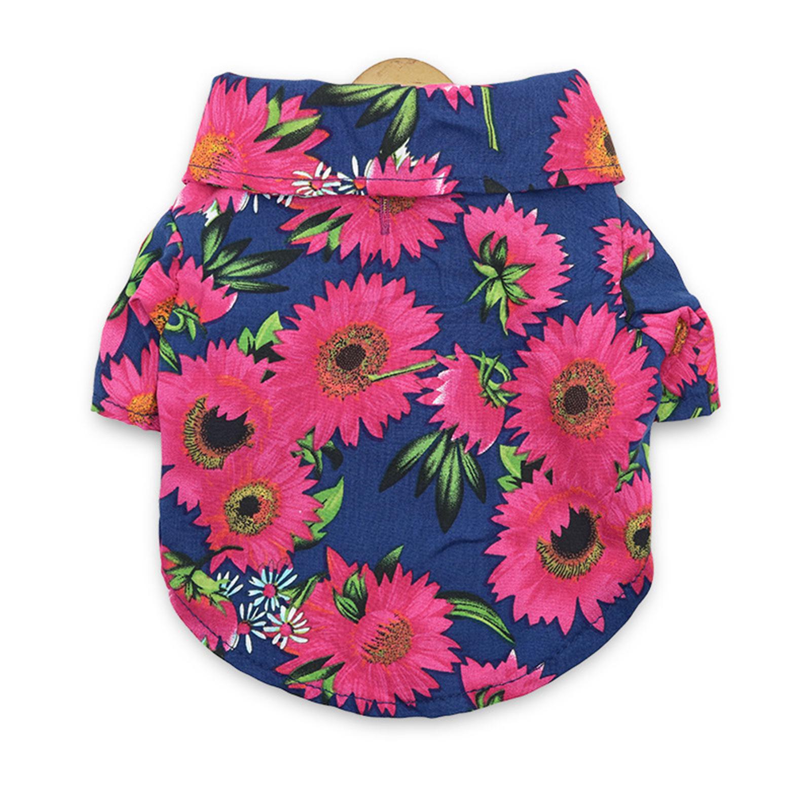 Summer Leaves Print Shirt Pet Dogs Clothes Simple Jumpsuit for Outdoor Walking XS