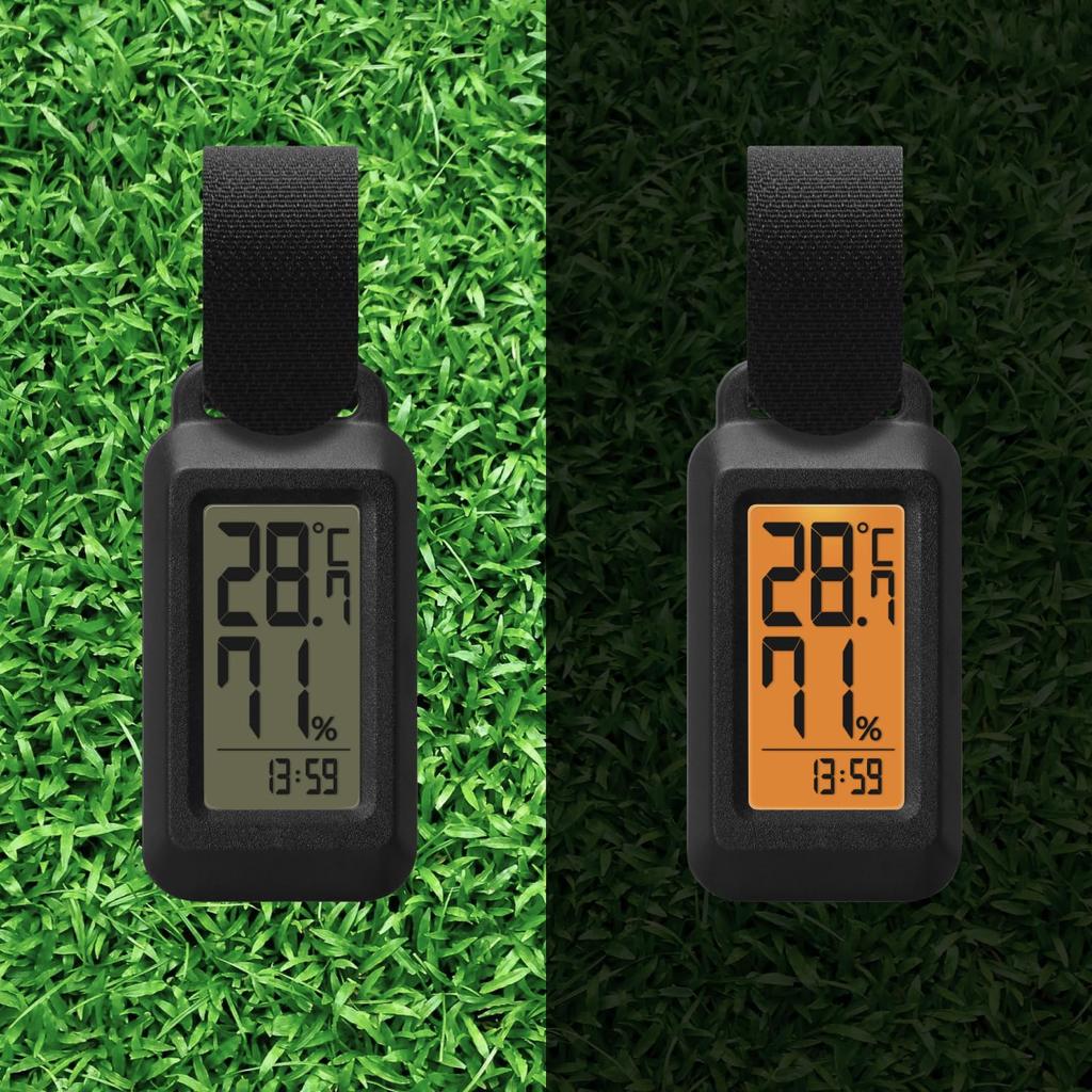 DRETEC Portable Temperature and Humidity with Clock Black Meter, Water-resistant (IPX4), Function,