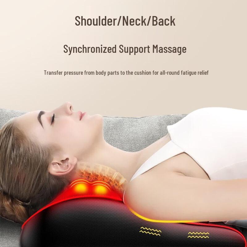 Aux Neck & Lumbar Massage Pillow with Heated Jade Therapy CN Plug (adapter Included)