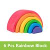 DIY Rainbow Blocks Baby Wooden Toys Large Size Rainbow Stacker Creative Building Blocks Montessori Educational Toys Wooden Toy