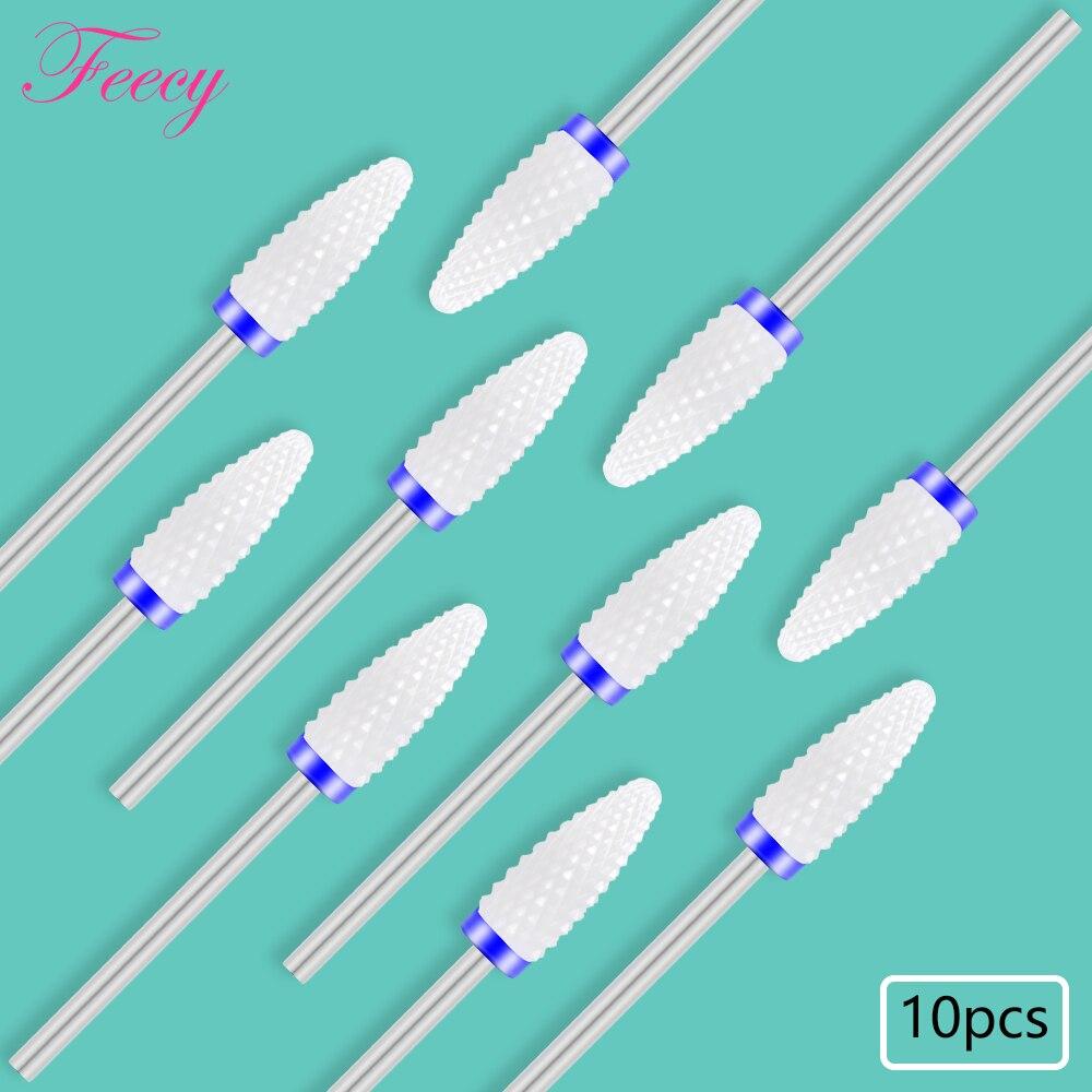 10PCS Milling Cutter For Manicure Set Ceramic Nail Drill Bits Cutters for Removing Gel Varnish Manicure Machine Accessories Mill