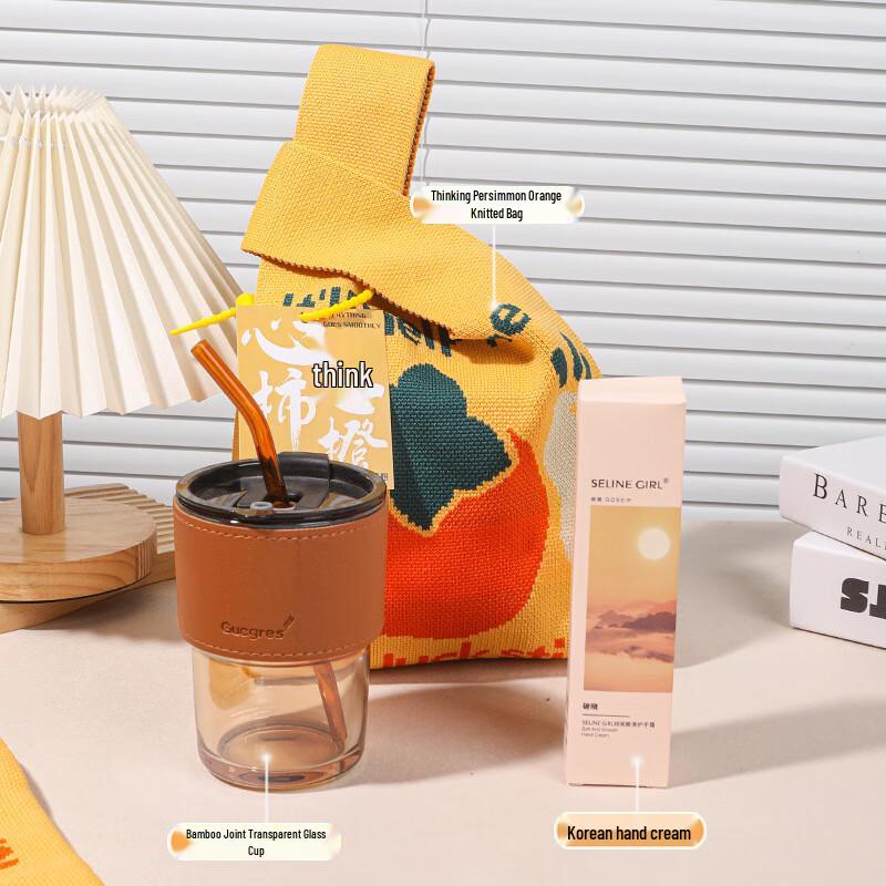 

Wishing Orange Gift Set Set 2 (Bamboo Glass Cup & Hand Cream)