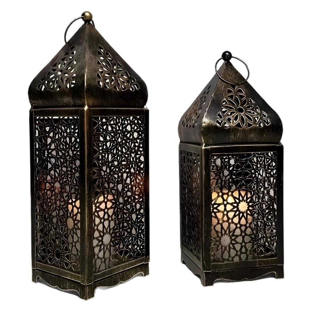 Lanterna Portacandela in Metallo, Portacandela Lanterna Marocchina Vuota Retrò, Adatta per Decorazioni Domestiche, Decorazione Rustica Retrò da Fattoria per Parete, Candela Non Inclusa