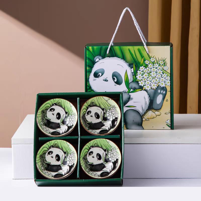 Panda Blue and White Ceramic Bowl Gift Set