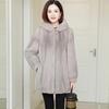 Middle-aged and Elderly Winter Jacket Imitation Fox Fur Grass Coat Warm Loose Fitting Fashionable Parka