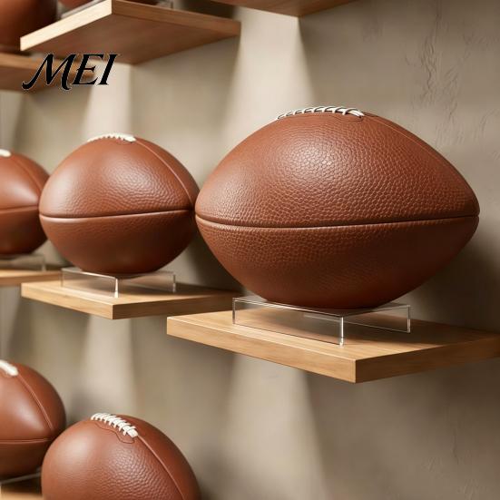 Sports Memorabilia Showcase Rack 2/4Pcs Acrylic Football Display Stand, Clear Signed Rugby Ball Holder, Stand for Fan Room Decoration Desktop