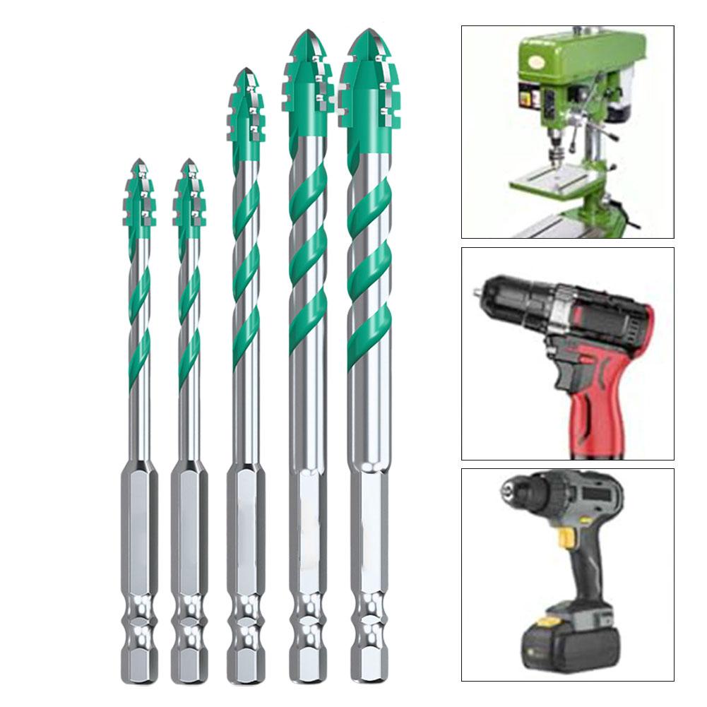 5PCS Professional Drill Bits for Drilling in Wood Glass and Metal Carbide Construction for Exceptional Durability