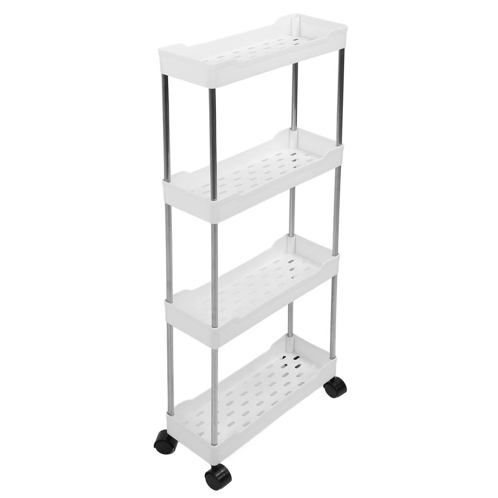 Úzký pojízdný úložný vozík 4 patra Koupelna   Mobilní policový systém Servisní vozík Věžový regál pro Kuchyň Prádelnu Úzká místa   Typ