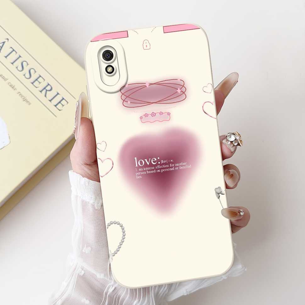 Nuova Cover Per Redmi 9A M2006C3LG Ragazza alla Moda Fiocco Rosa Cover Morbida in Silicone Per Xiaomi Redmi 9AT 9 A 6.53" Custodia per Telefono Antiurto