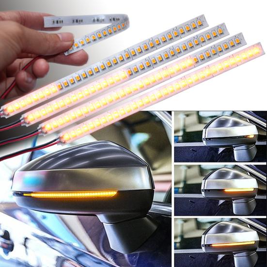 2Pcs Car Sequential Side Mirror 12V LED Signal Turn Lights Warning Strip Tape