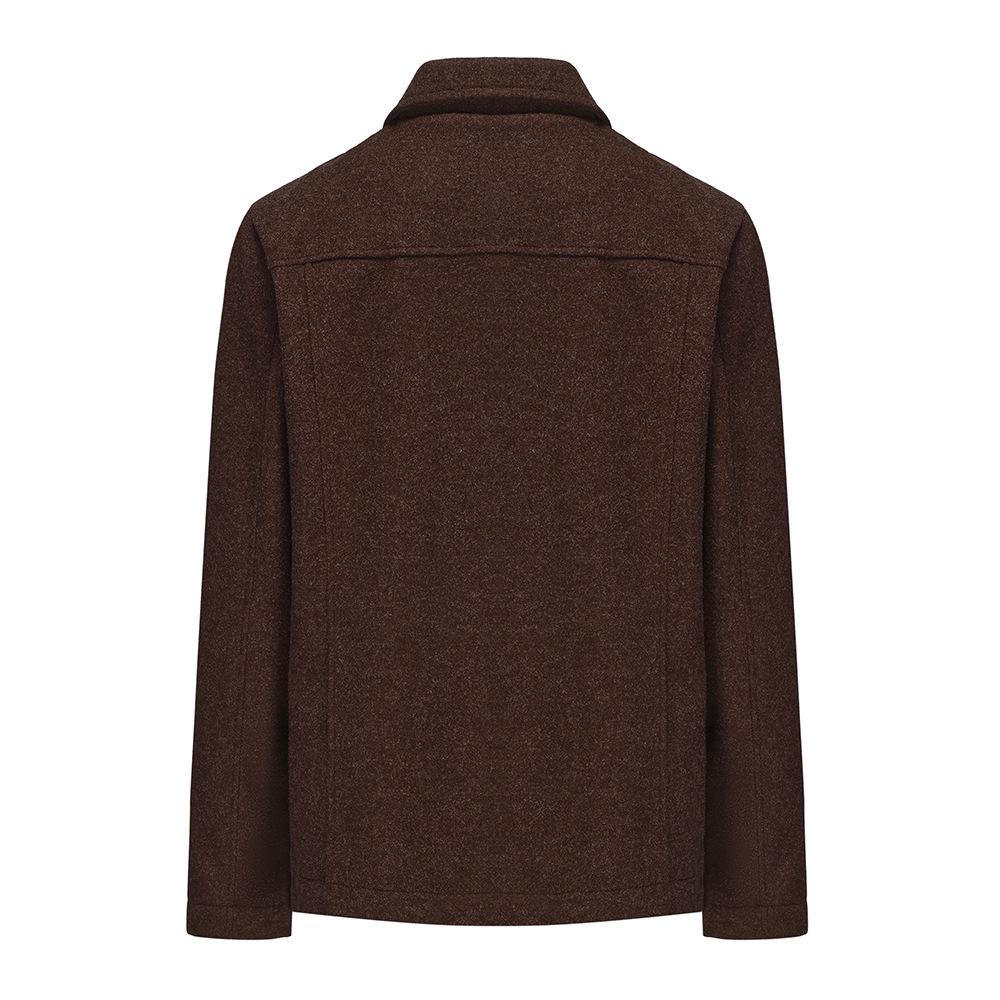 Men's Wool Coat: Single-Breasted Solid Color Autumn/Winter Fashionable Jacket
