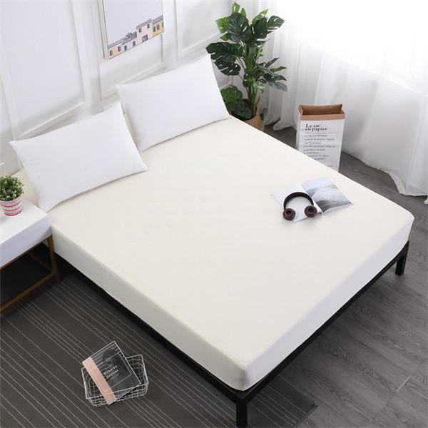 Super Waterproof Bed Fitted Sheet Mattress Cover Bedding Adjustable Protector Cover Deep Pocket Bed Cover Waterproof Solid Bedspread