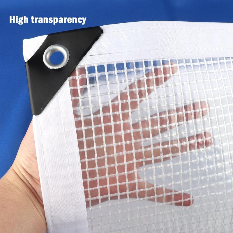 0,33MM Transparente PE-Plane Gartenpflanzen-Schutzhaus Warmhalten Gitter Regendichtes Tuch Balkonfenster Regenschutz Wasserdichte Markise