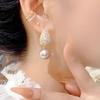 New Imitation Pearl Earrings Women's Light Luxury Full of Diamonds Temperament Versatile Earrings, High-end Exquisite Earrings