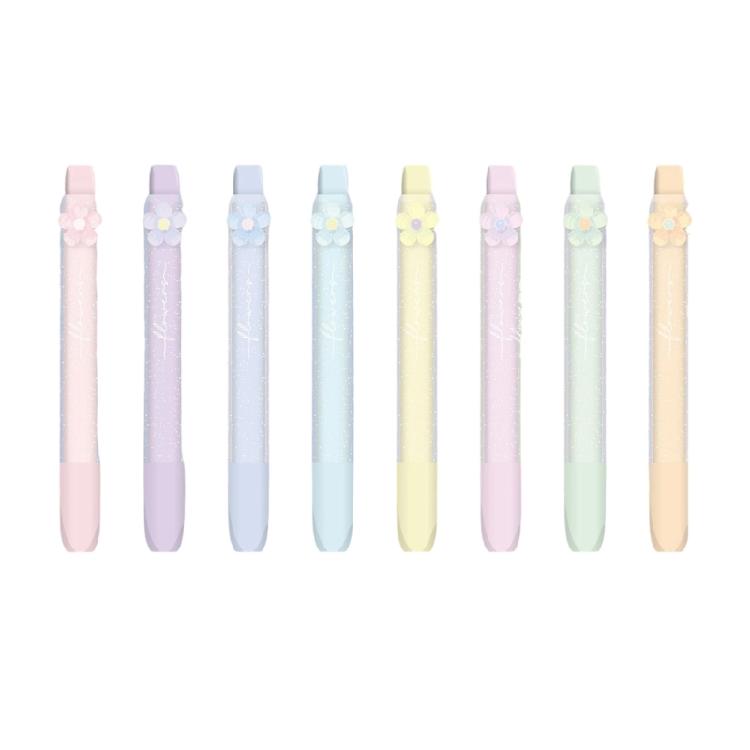

8 Color Glittering Retractable Highlighter Pen Chiseled Tip Colorful Marker For Journaling Highlighting Color Coding 1