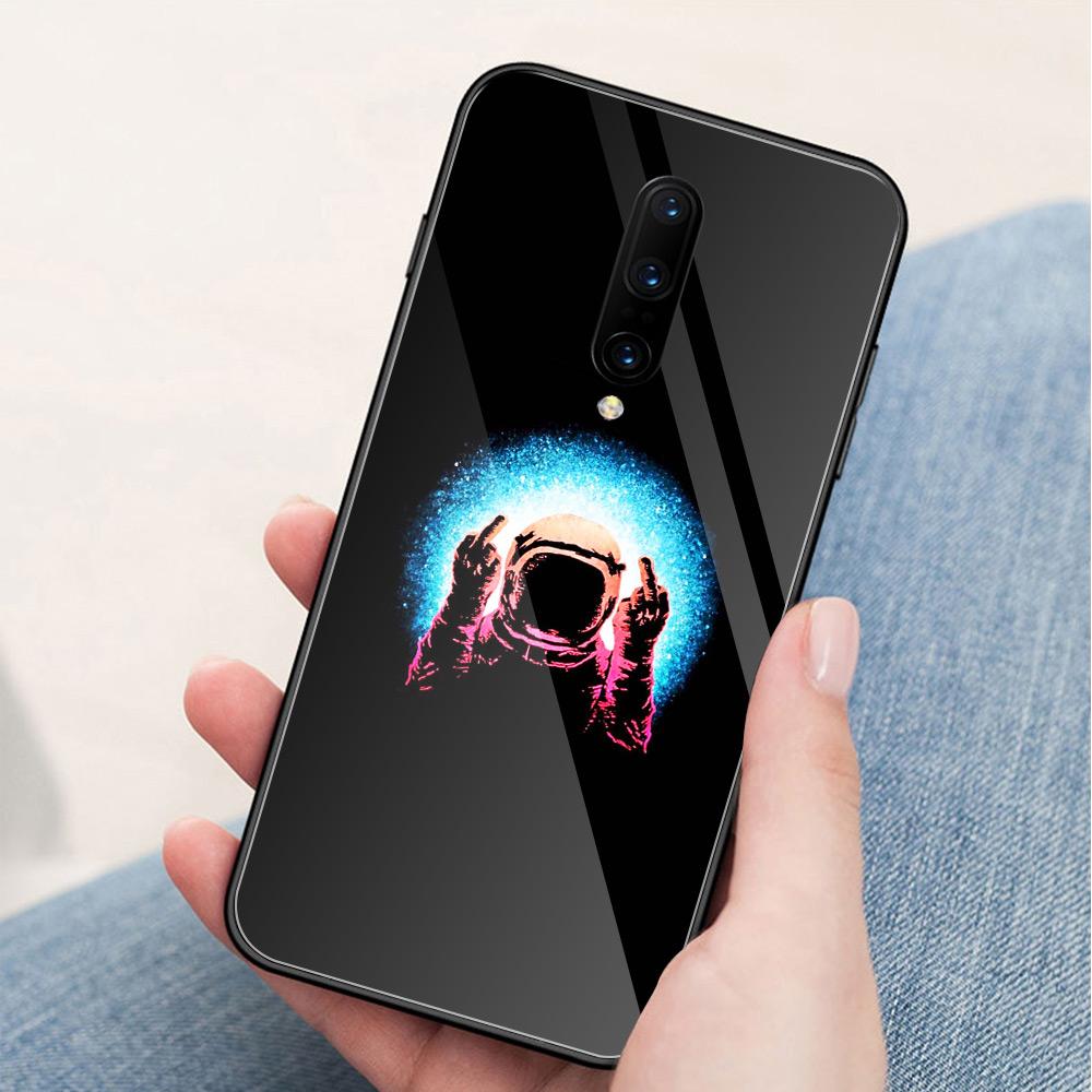 For Oneplus 7pro Case Glass Back Cover Spaceman Moon Oneplus Coque 6t Case for Oneplus 1+ 5 5T 6 Oneplus 6 6t 7 Pro