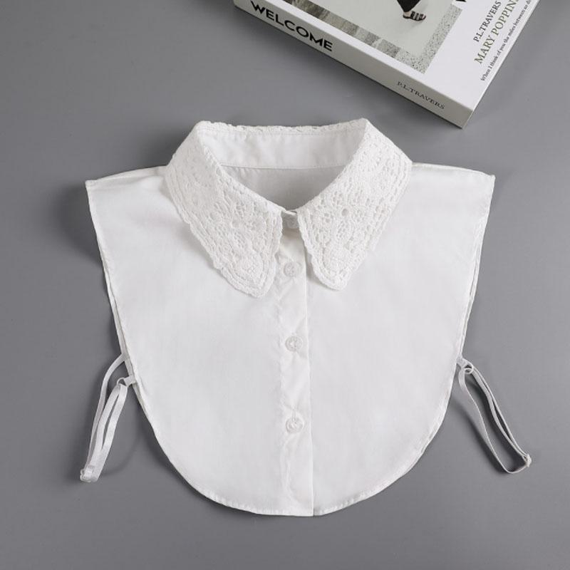 White Lapel Fake Collar Neck Decorative Chiffon Cotton Chocker Women Detachable False Collar Shirt Doll Lace Ladies Half Shirt