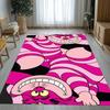 Alice nel Paese delle Meraviglie Cartone Animato Gatto Sorridente Tappeto da Area Antiscivolo per Soggiorno Tappeto Morbido per Camera da Letto Sala Giochi Divano, Tappetino Decorativo per la Casa