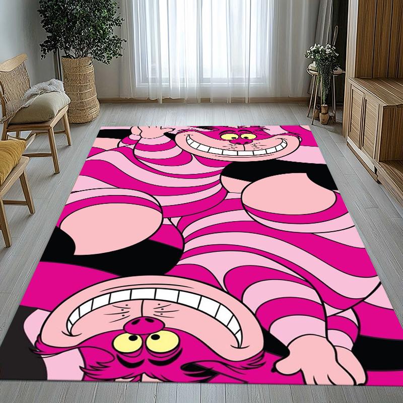 

Alice in Wonderland Cartoon Cheshire Cat Living Room Non-Slip Area Rug Soft Carpet for Bedroom Playroom Sofa,Home Decor Doormat 40x60cm