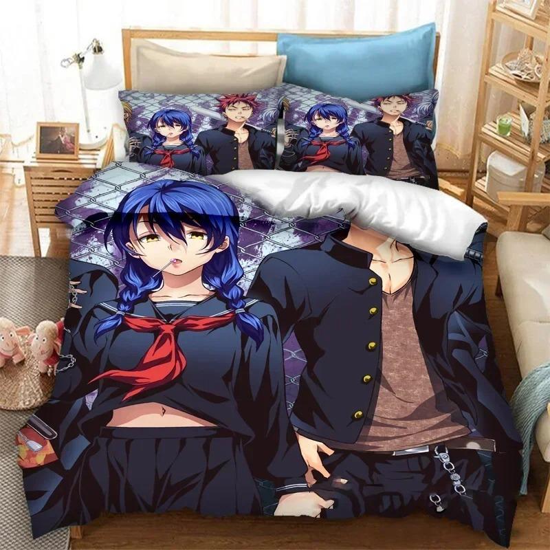 Comforter 3D Print Anime Food Wars Shokugeki No Soma Bedding Set Bedroom King Size Home Textile