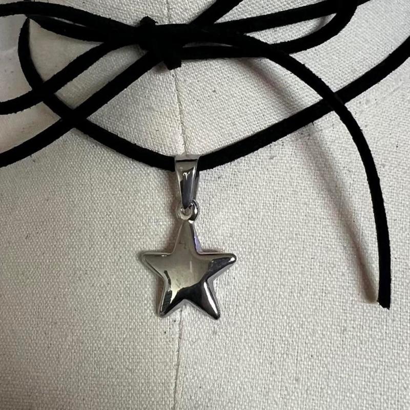 Star Flower Pendant Necklace Sweet Cool Clavicle Chain Necklace Fashion Jewelry