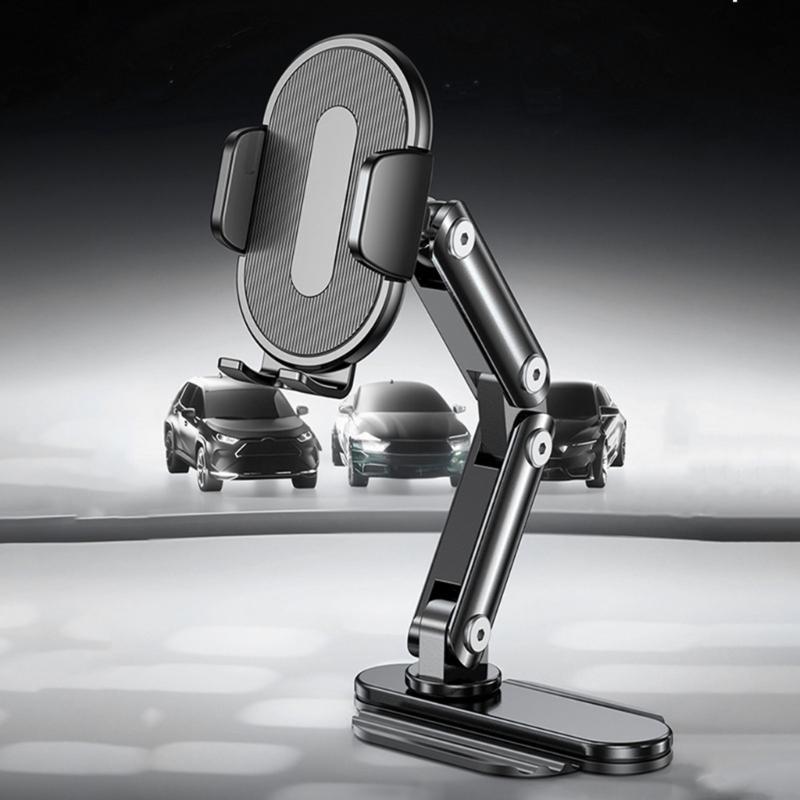 Space Saving Metal Dashboard Phone Mount With Adhesive Base 360 Adjustable Rotation For Car Truck Office 4-7 Inch Phones