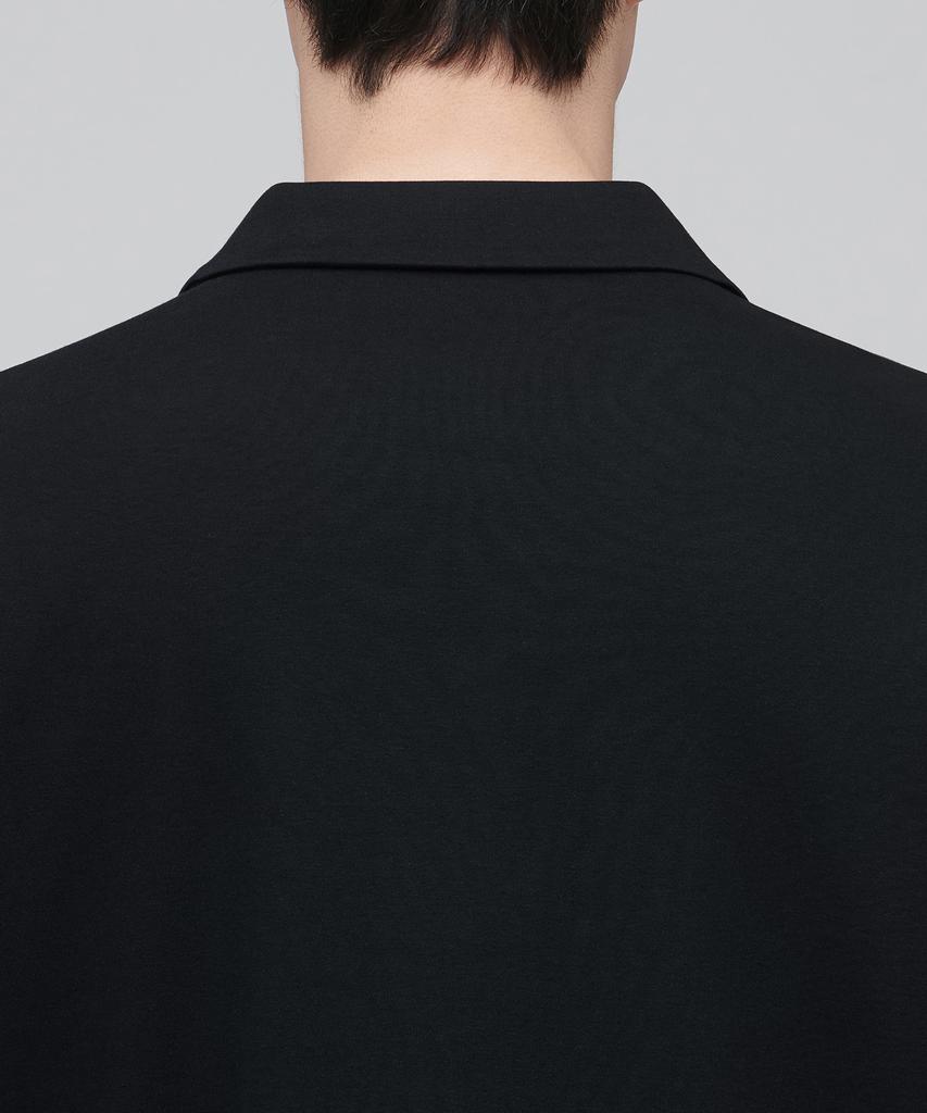 MUSINSA STANDARD Open Collar Polo Shirt [Black]