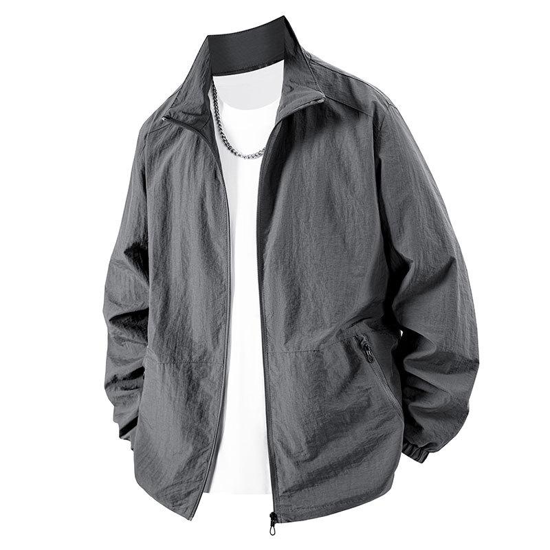 

Осенняя новая мужская куртка с воротником-стойкой в стиле милитари, куртка для активного отдыха, куртка для путешествий и отдыха M серый