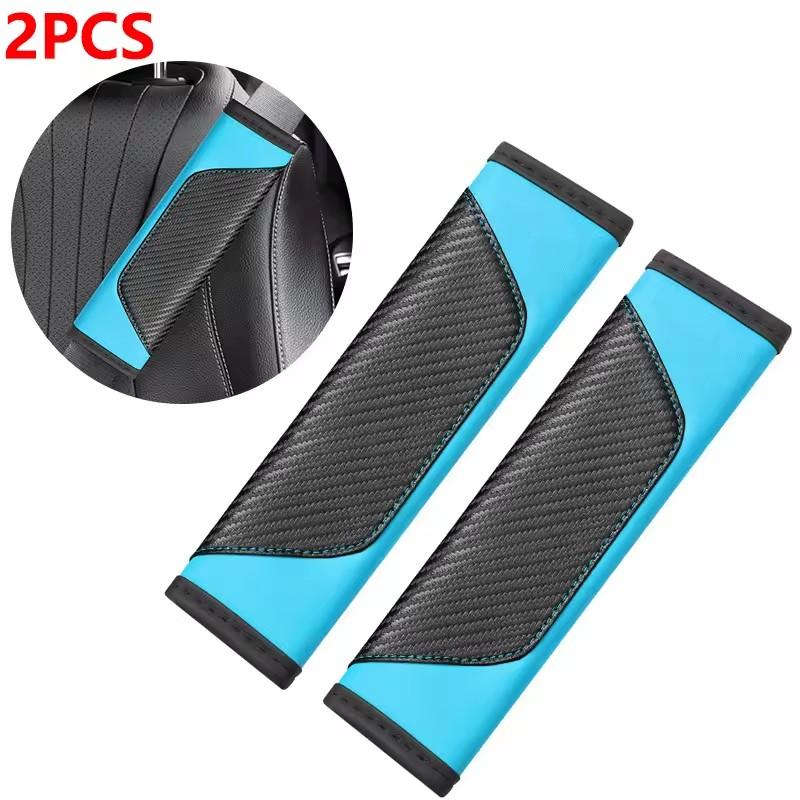 1PC/2PCS PU Leather Seat Belt Cover Pad - Soft Shoulder Protection, Breathable & Comfortable, Universal Car Accessories