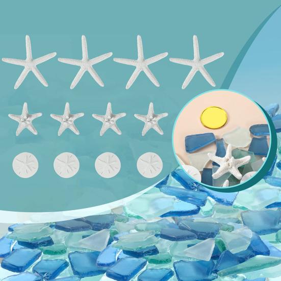 1 Set Stella Marina Resina Sandali Vetro Marino Artigianato a Tema Oceano Accessori Fai da Te Decorazioni Costiere per Matrimoni in Spiaggia Decorazioni per Feste Nautiche