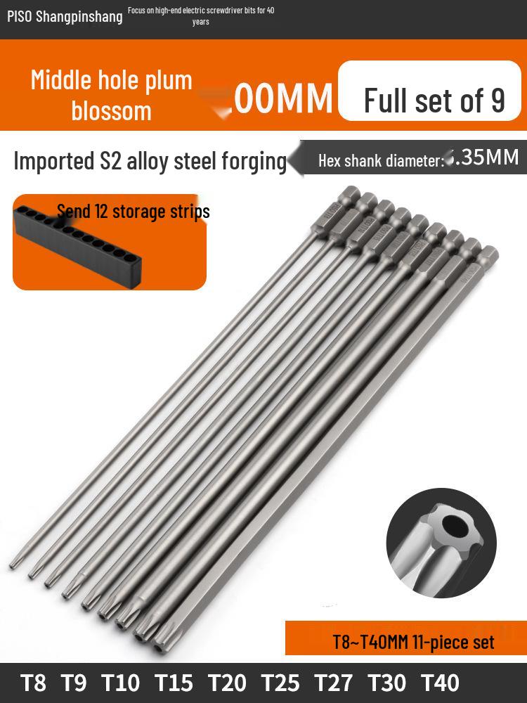 Hex Socket Air Impact Driver Bit Set: 1/4 Extended Wrench, Sizes 6T-30T, Electric Screwdriver, Strong Magnetic