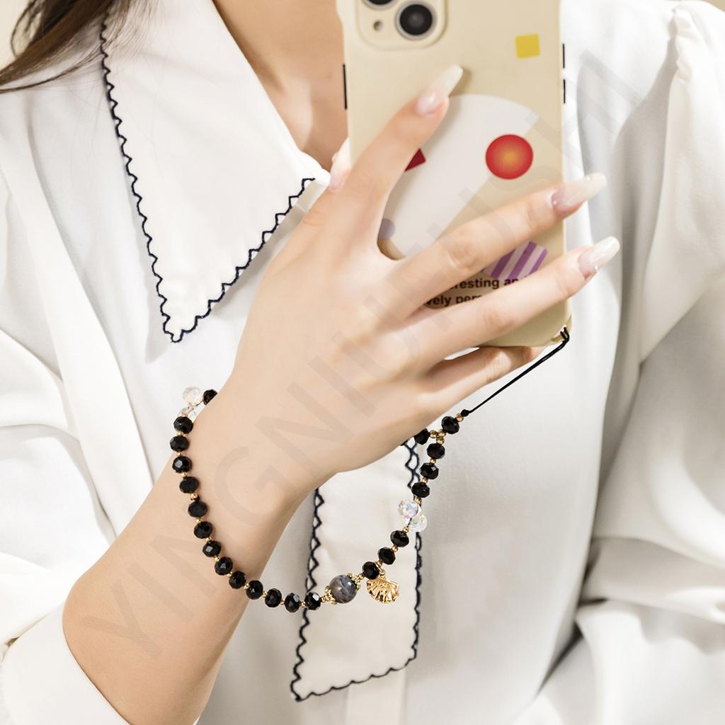 New color mobile phone lanyard ins fashionable fringed beaded mobile phone chain pro mobile phone case lanyard lanyard