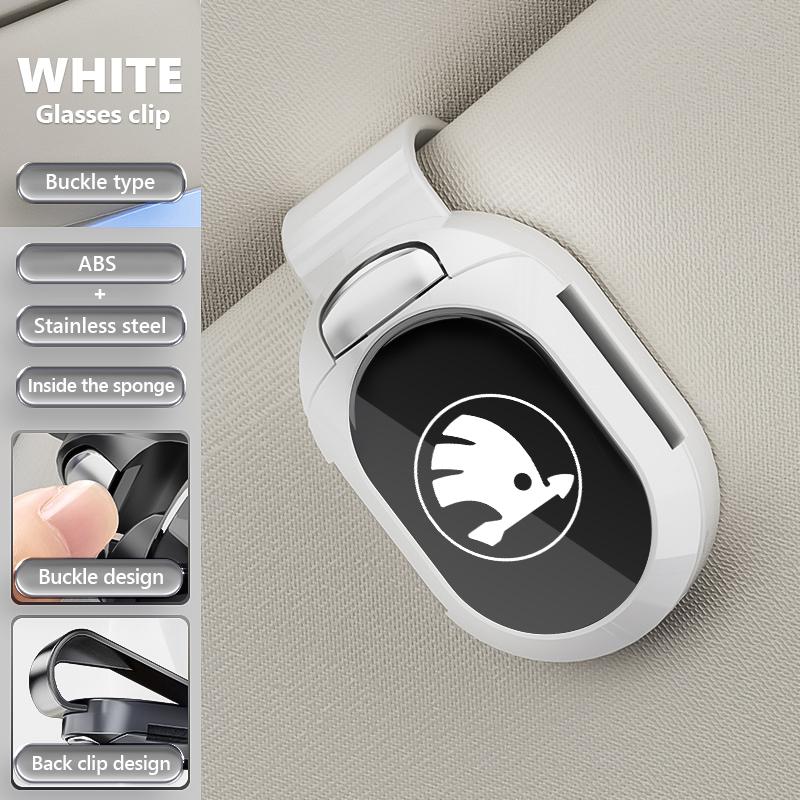 BAUS3 Multifunctional card holder Car visor Glasses clip Accessorie For Skoda Rapid Octavia Derivative Enyaq-iV VisionS Yeti Scala