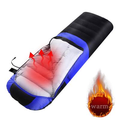 Sac de couchage chauffant électrique Sac de couchage d'hiver Matelas de couchage chauffant Sac de couchage de camping imperméable en coton plus épais