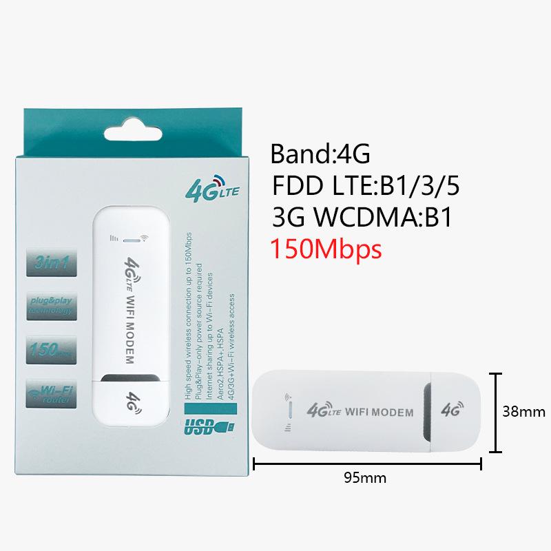 

Бездротовий USB-модем 4G LTE для інтернету з SIM-картою та Wi-Fi, 150 Мбіт/с, портативний модем