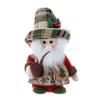 Vintage Checkered Hat Santa And Snowman Plush Dolls Figurines Christmas Home Table And Shelf Decors Accents