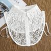 Girls Hollow Out Lace Shirt Detachable Fake Collar Shirt Lapel Blouse Top Adjustable Women Clothes Ladies False Collar Decor