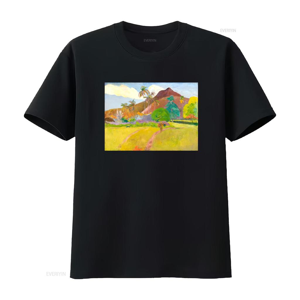 Tahitian Landscape Paul Gauguin Painting T Shirt Art for Her Him Lover Vintage Washed Comfortable Fashion Designer Clothes