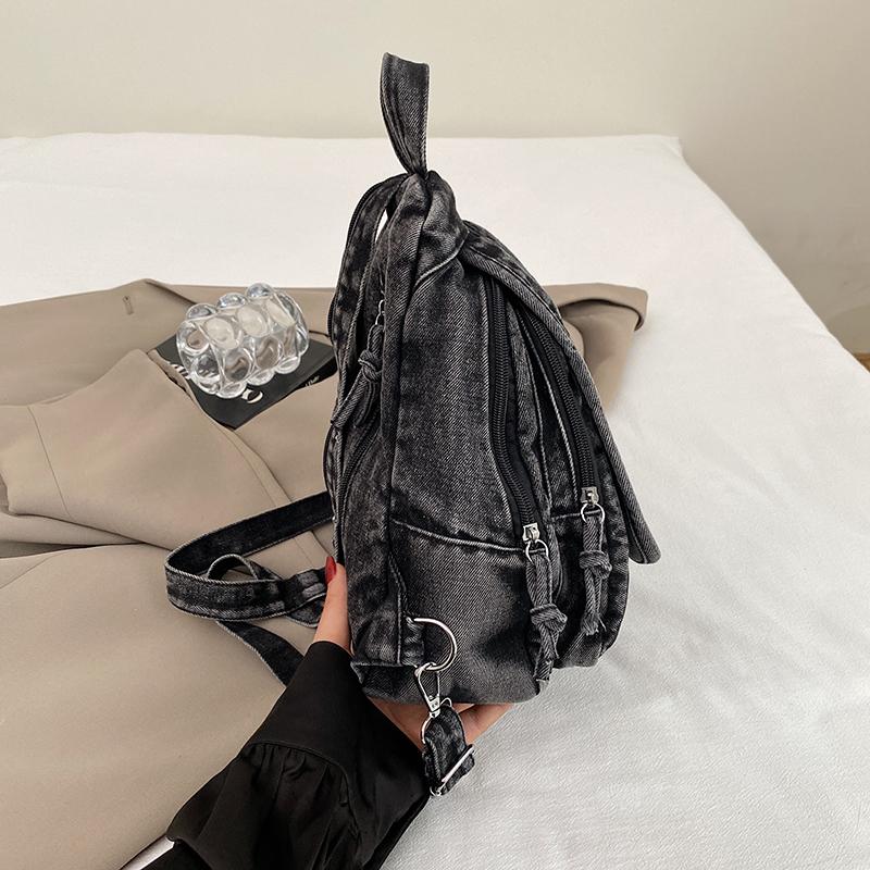 Vintage Denim Backpack Women's Chest Bag Travel Bag Multifunctional Shoulder Bag