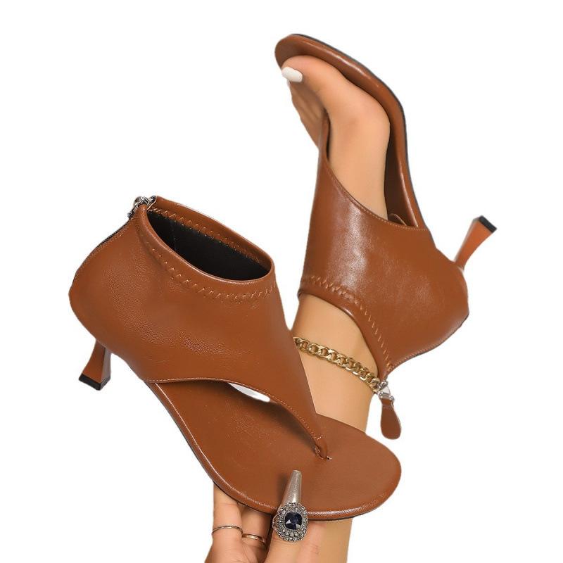 Fashion Flip-flop Sandals, Stiletto Heels, Women's Sandal Boots, 2025 New Styles, Large Sizes 35-42